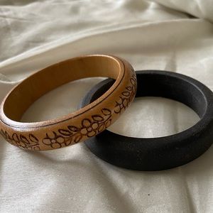 5/20 VTG Two Wooden Carved Bracelets